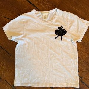 Marc Jacobs white tee with black sequin ballerina